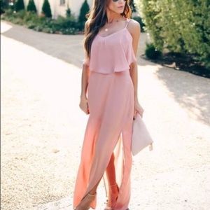 Vici Dolls mauve satin maxi dress